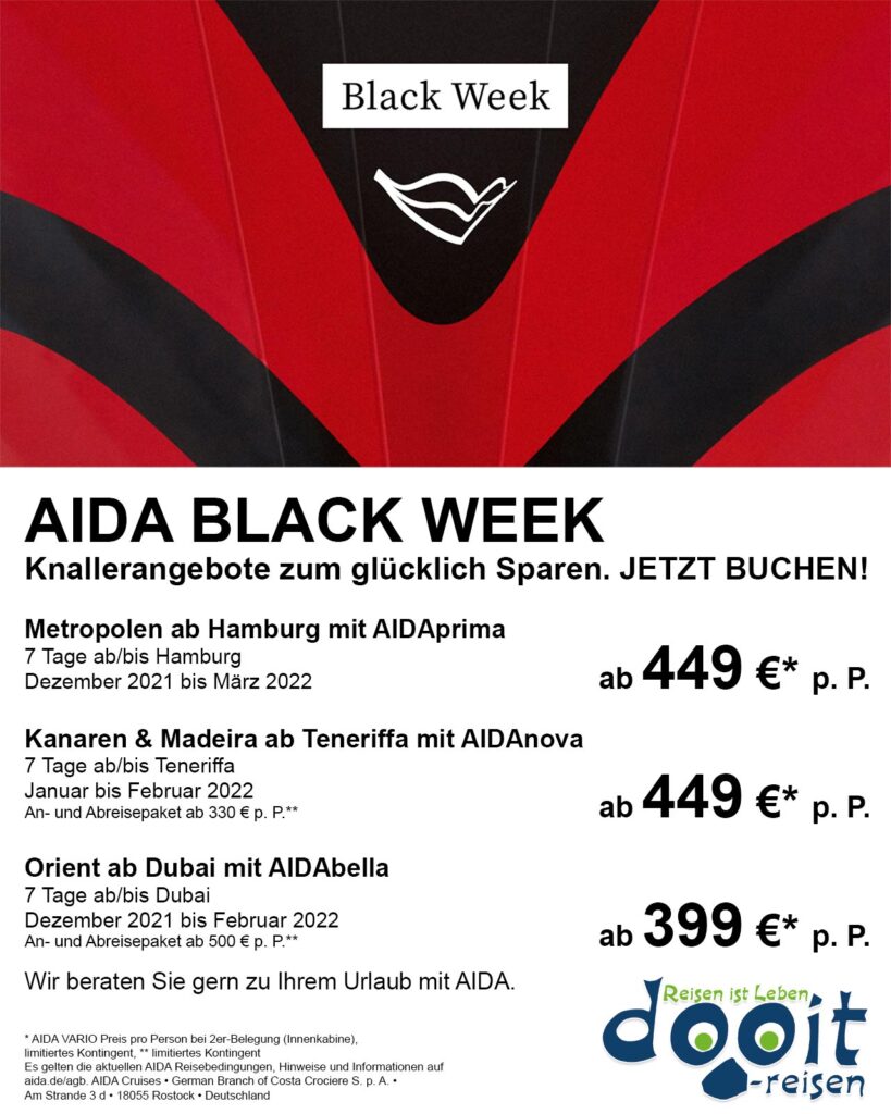 AIDA BLACK WEEK Angebote